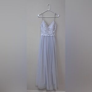 Jump White Silver Lace Dress Prom
